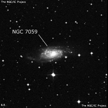 NGC 7059 - спиральная галактика с баром. Описание NGC 7059:, Галактика в созвездии Павлин