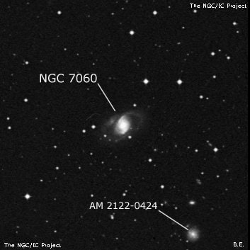 NGC 7060 - спиральная галактика с баром. Описание NGC 7060:, Галактика в созвездии Микроскоп
