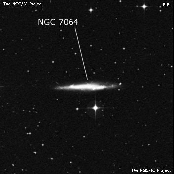 NGC 7064 - спиральная галактика с баром. Описание NGC 7064:, Галактика в созвездии Индеец