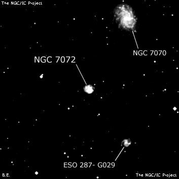 NGC 7072 - спиральная галактика с баром. Описание NGC 7072:, Галактика в созвездии Журавль