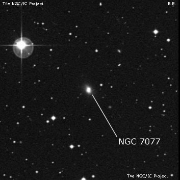 NGC 7077 - эллиптическая галактика. Описание NGC 7077:, Галактика в созвездии Водолей