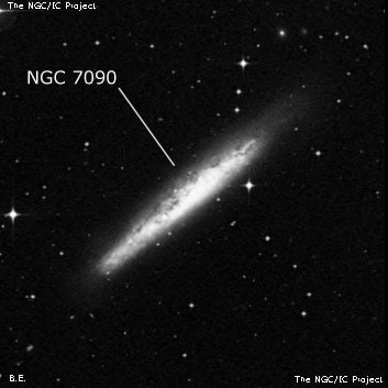 NGC 7090 - спиральная галактика с баром. Описание NGC 7090:, Галактика в созвездии Индеец