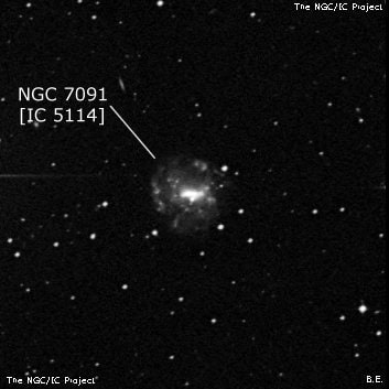 NGC 7091 - спиральная галактика с баром. Описание NGC 7091:, Галактика в созвездии Журавль