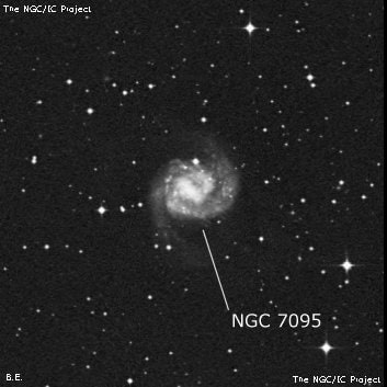 NGC 7095 - спиральная галактика. Описание NGC 7095:, Галактика в созвездии Октант