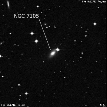 NGC 7105 - линзовидная галактика. Описание NGC 7105:, Галактика в созвездии Козерог