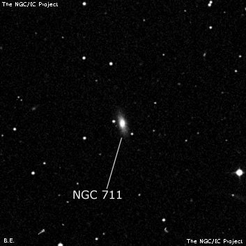 NGC 711 - линзовидная галактика. Описание NGC 711:, Галактика в созвездии Овен