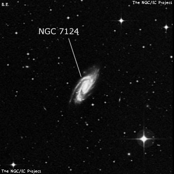 NGC 7124 - спиральная галактика с баром. Описание NGC 7124:, Галактика в созвездии Индеец
