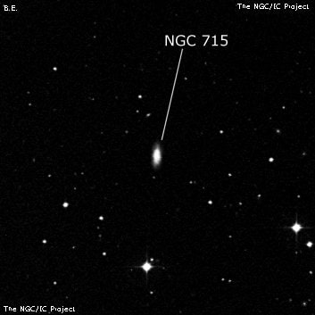 NGC 715 - спиральная галактика. Описание NGC 715:, Галактика в созвездии Кит