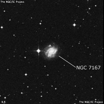 NGC 7167 - спиральная галактика с баром. Описание NGC 7167:, Галактика в созвездии Водолей