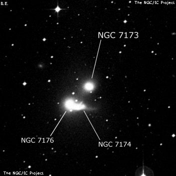 NGC 7173 - эллиптическая галактика. Описание NGC 7173:, Галактика в созвездии Южная Рыба