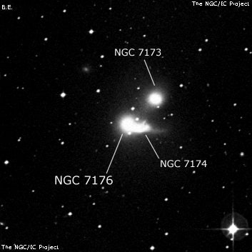 NGC 7176 - эллиптическая галактика. Описание NGC 7176:, Галактика в созвездии Южная Рыба
