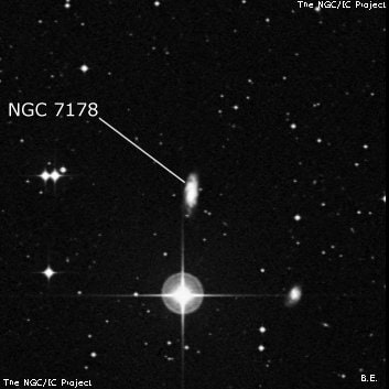 NGC 7178 - спиральная галактика с баром. Описание NGC 7178:, Галактика в созвездии Южная Рыба