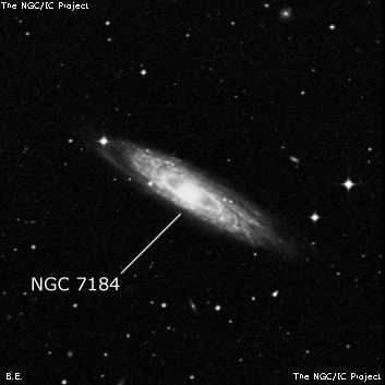 NGC 7184 - спиральная галактика с баром. Описание NGC 7184:, Галактика в созвездии Водолей