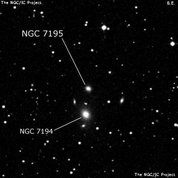 NGC 7195 - спиральная галактика. Описание NGC 7195:, Галактика в созвездии Пегас
