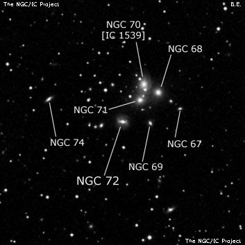 NGC 72 - спиральная галактика с баром. Описание NGC 72:, Галактика в созвездии Андромеда