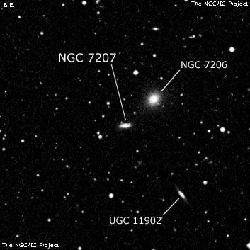NGC 7207 - линзовидная галактика. Описание NGC 7207:, Галактика в созвездии Пегас