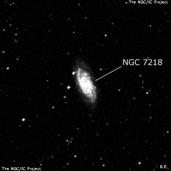 NGC 7218 - спиральная галактика с баром. Описание NGC 7218:, Галактика в созвездии Водолей