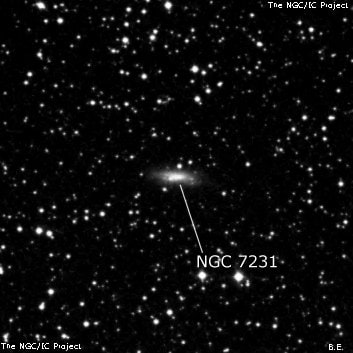 NGC 7231 - спиральная галактика с баром. Описание NGC 7231:, Галактика в созвездии Ящерица