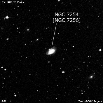 NGC 7254 - спиральная галактика с баром. Описание NGC 7254:, Объект глубокого космоса в созвездии Водолей