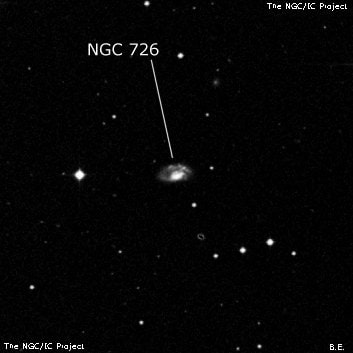 NGC 726 - спиральная галактика. Описание NGC 726:, Галактика в созвездии Кит