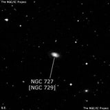 NGC 727 - спиральная галактика с баром. Описание NGC 727:, Объект глубокого космоса в созвездии Печь