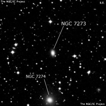 NGC 7273 - линзовидная галактика. Описание NGC 7273:, Галактика в созвездии Ящерица