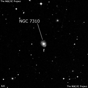 NGC 7310 - спиральная галактика с баром. Описание NGC 7310:, Галактика в созвездии Водолей