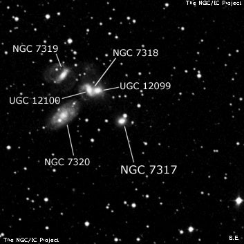 NGC 7317 - эллиптическая галактика. Описание NGC 7317:, Галактика в созвездии Пегас