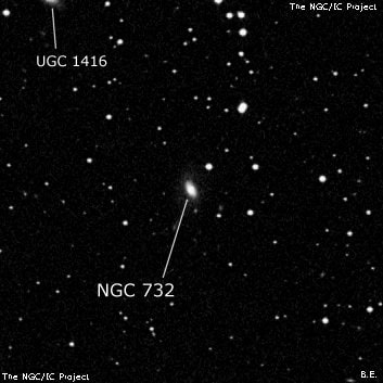 NGC 732 - линзовидная галактика. Описание NGC 732:, Галактика в созвездии Андромеда
