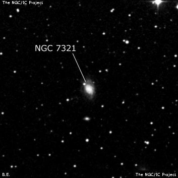 NGC 7321 - спиральная галактика с баром. Описание NGC 7321:, Галактика в созвездии Пегас