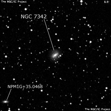 NGC 7342 - спиральная галактика с баром. Описание NGC 7342:, Галактика в созвездии Пегас