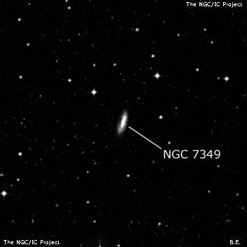 NGC 7349 - спиральная галактика с баром. Описание NGC 7349:, Галактика в созвездии Водолей