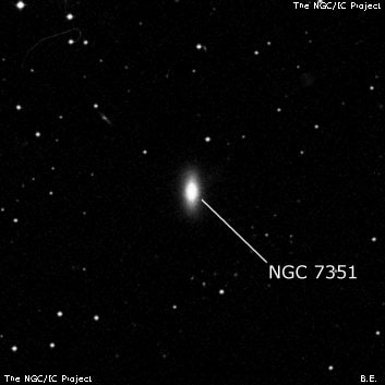 NGC 7351 - линзовидная галактика. Описание NGC 7351:, Галактика в созвездии Водолей