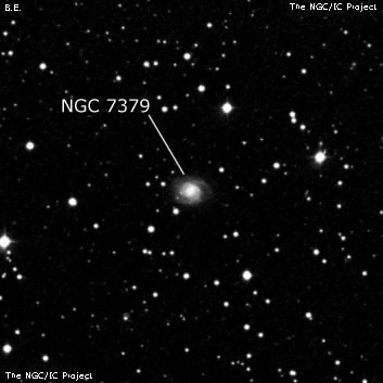 NGC 7379 - спиральная галактика с баром. Описание NGC 7379:, Галактика в созвездии Ящерица