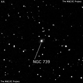 NGC 739 - линзовидная галактика. Описание NGC 739:, Галактика в созвездии Треугольник