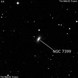 NGC 7399 - линзовидная галактика. Описание NGC 7399:, Галактика в созвездии Водолей