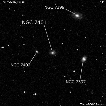 NGC 7401 - спиральная галактика. Описание NGC 7401:, Галактика в созвездии Рыбы
