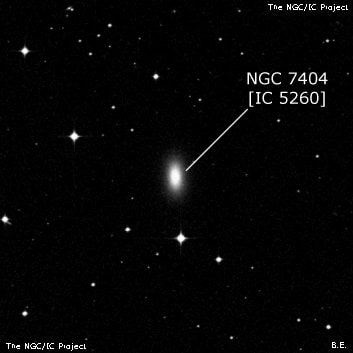 NGC 7404 - спиральная галактика с баром. Описание NGC 7404:, Галактика в созвездии Журавль