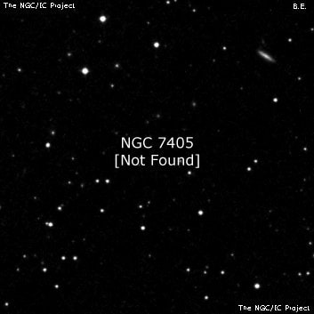 NGC 7405 - по указанным Генри Дрейером координатам, объект повторно не найден; . Описание NGC 7405:, Галактика в созвездии Пегас