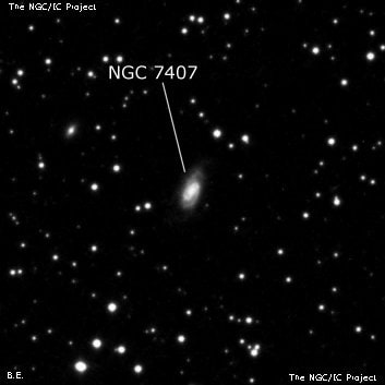 NGC 7407 - спиральная галактика. Описание NGC 7407:, Галактика в созвездии Пегас