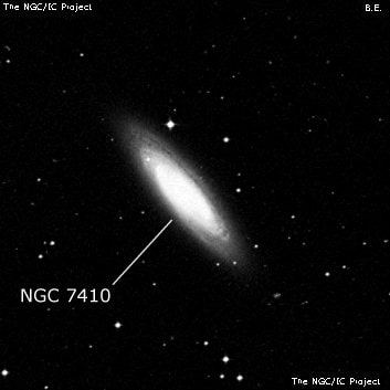 NGC 7410 - спиральная галактика с баром. Описание NGC 7410:, Галактика в созвездии Журавль
