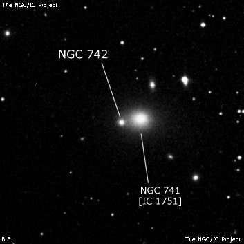 NGC 742 - галактика. Описание NGC 742:, Галактика в созвездии Рыбы