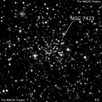 NGC 7423 - рассеянное скопление звёзд. Описание NGC 7423:, Рассеянное скопление в созвездии Цефей