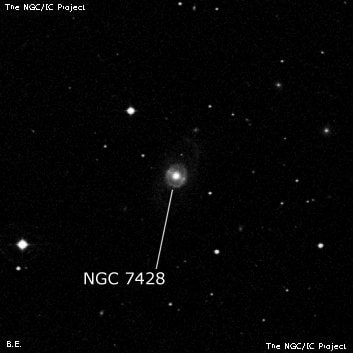 NGC 7428 - спиральная галактика с баром. Описание NGC 7428:, Галактика в созвездии Рыбы