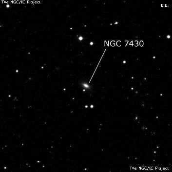 NGC 7430 - спиральная галактика. Описание NGC 7430:, Галактика в созвездии Пегас