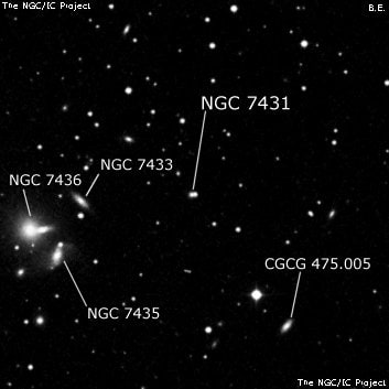 NGC 7431 - галактика. Описание NGC 7431:, Галактика в созвездии Пегас