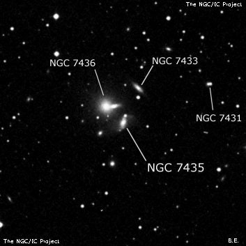 NGC 7435 - спиральная галактика с баром. Описание NGC 7435:, Галактика в созвездии Пегас
