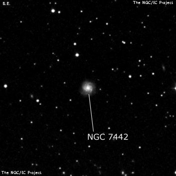 NGC 7442 - спиральная галактика. Описание NGC 7442:, Галактика в созвездии Пегас