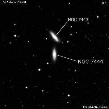 NGC 7444 - линзовидная галактика. Описание NGC 7444:, Галактика в созвездии Водолей