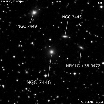 NGC 7446 - эллиптическая галактика. Описание NGC 7446:, Галактика в созвездии Андромеда